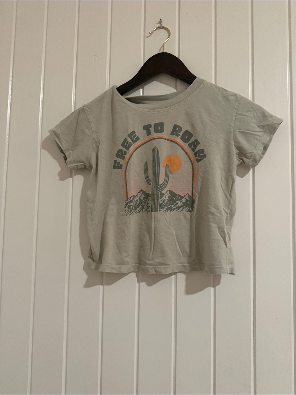 Free to Roam Cactus Graphic Tee - Sage Green